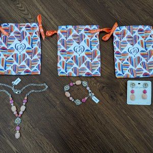 Brighton Paradise Garden Necklace, Bracelet and Earrings Set with Brighton Pouch